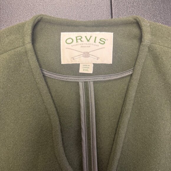 Orvis Wool Blend Zip Front Vest Men’s XXL Dark Green Canada Outdoor Gorpcore - Picture 8 of 8